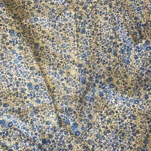 LL Bean Wrinkle Free Blue/White Floral 3/4 Sleeve Shirt